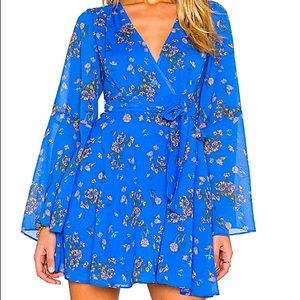 Free People Lilou Printed Dress Cobalt Combo Med